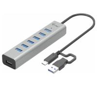 i-tec C31HUBMETAL703 Hub USB 7 ports USB-A USB 3.2 Gen1 5 GBit/s avec fiche mâle USB-C gris I-TEC USB-C Charging Metal HUB 7 Port