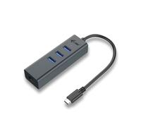 i-tec C31METALG3HUB : Hub USB-C 3 Ports USB 3.0 + Adaptateur Gigabit Ethernet Realtek 8153, Gris, Compatible Windows/macOS/Linux/Android