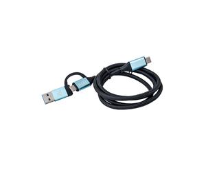 i-tec C31USBCACBL: Câble USB-C vers USB-C 1m, Adaptateur USB 3.2 Gen 1 intégré, 10 Gbps, 4K 60Hz, Power Delivery 100W, gaine tressée, connecteurs aluminium