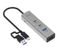- Concentrateur (hub) - charge universelle, métal - 2 x USB-C 3.2 Gen 1 + 2 x USB 3.2 de 1ère génération + 1 x USB-C (alimentation électrique) - de