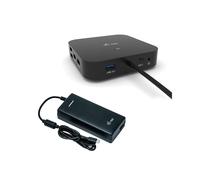 i-tec Dock USB-C Double Écran 4K + Power Delivery 100W + Chargeur Universel 100W (2x DP, 6x USB, LAN, Audio, VESA, Windows/macOS/Linux/Android)