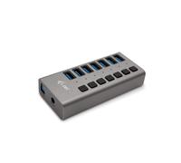 i-tec HUB USB 3.0 7 Ports avec Charge Rapide & Alimentation 36W - 7x USB 3.2 Gen 1 (3.1 Gen 1) Type A, Boîtier Aluminium, Compatible Windows/macOS/Linux