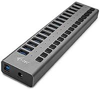 I-Tec – Hub USB 3.0 16 ports – 5 GBit/s, 90W, concentrateur de charge – Gris