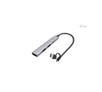 i-tec HUB USB-C/USB-A Métal CAHUBMETALMINI4 : 1x USB 3.0 + 3x USB 2.0, Transfert 5 Gbps, Support Windows/macOS/Linux/Android/ChromeOS