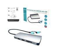 i-Tec Nano Dock - Station d'accueil - USB 3.0 / USB4 / Thunderbolt 4 - VGA, 2 x HDMI - 1GbE - 100 Watt - Europe