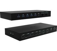 i-tec Station d'accueil KVM USB-C pour 3 hôtes, double affichage, Power Delivery 1x 92W/2x 65W