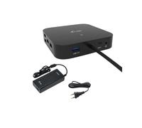i-tec Station d'Accueil USB-C HDMI DP 4K Dual Display, Power Delivery 100W, Adaptateur 100W, 3x USB 3.1, LAN Gigabit, Audio, VESA, Windows/macOS/Android/ChromeOS/Linux