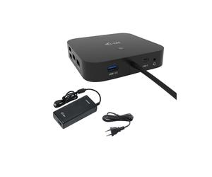 i-tec Station d'Accueil USB-C HDMI DP 4K Dual Display, Power Delivery 100W, Adaptateur 100W, 3x USB 3.1, LAN Gigabit, Audio, VESA, Windows/macOS/Android/ChromeOS/Linux