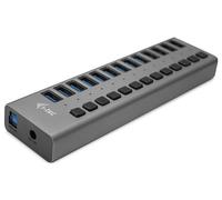 i-tec Hub USB Alimenté, Hub USB 3.0 à 13 Ports Dédiés à la Charge avec Interrupteurs Marche/Arrêt - Concentrateur USB 3.0 avec Alimentation Externe 60W