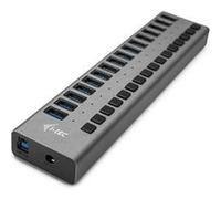 I-Tec – Hub USB 3.0 16 ports – 5 GBit/s, 90W, concentrateur de charge – Gris