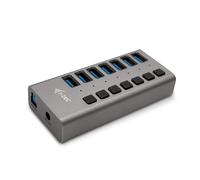 i-tec Hub USB Alimenté, Hub USB 3.0 à 7 Ports Dédiés à la Charge avec Interrupteurs Marche/Arrêt - Concentrateur USB 3.0 avec Alimentation Externe 36W