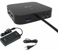i-tec USB-C HDMI DP Docking Station with Power Delivery 100 W + Universal Charger 100 W - Filaire - USB 3.2 Gen 1 (3.1 Gen 1) Type-C - 100 W - 3,5 mm - 10,100,1000 Mbps - Noir