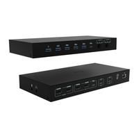 I-Tec Station d'accueil KVM Pro USB-C pour trois hôtes, double vidéo, 2 alimentations max. 92 W