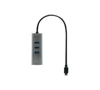 I-Tec Hub USB-C métal 3 ports – Adaptateur Gigabit Ethernet 1x USB-C→RJ-45, 3x USB 3.0