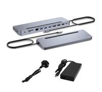 I-Tec Station d'accueil USB-C Ergo Dock C31FLAT2PDPRO100W – 3x4K, PD 100W, Métal, RJ45, 4x USB 3.2