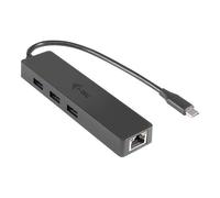 i-Tec USB C Slim 3-port HUB with Gigabit Ethernet adapter - Concentrateur (hub) - 3 x SuperSpeed USB 3.0 + 1 x 10/100/1000 - de bureau
