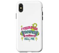 I Think My Trainer is Trying to Kill Me Funny Gym Design Coque pour iPhone X/XS