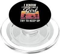 I Throw Like A Girl Disc Golf Try to Keep Up PopSockets PopGrip pour MagSafe