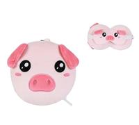 I-TOTAL ® - Coussin avec masque pour dormir, coussin refermable avec crochet de voyage (PIGGY)