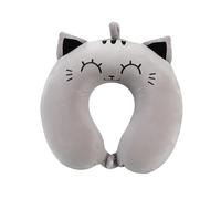I-TOTAL® - Coussin de Voyage en Forme de Animal/Oreiller de Voyage de Cou Doux pour Le Soutien Cervical/Coussins de Voyage drôle (Grey Cat)
