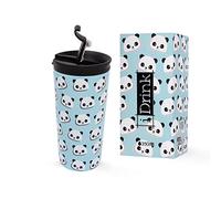 I-TOTAL I-Drink - Mug Thermique En Acier Double Paroi 500 ml Décoré (Panda)