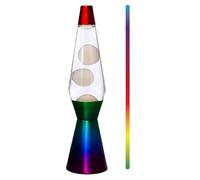 I-TOTAL® - Lampe à lave LED avec résistance chauffe cire, sans ampoule (BASE ARC EN CIEL 36CM)