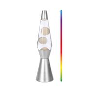 I-TOTAL® - Lampe à lave LED avec résistance chauffe cire, sans ampoule (BASE ARGENT 36CM)
