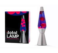 I-TOTAL Lampe à Lave 36 cm avec Base Argentée, Liquide Violet et Cire Rose