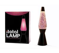 I-TOTAL® - Lampe à lave LED avec résistance chauffe cire, sans ampoule (BASE NOIR PAILLETTES 40CM)