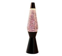 I-TOTAL® Lampe à lave LED – résistance chauffe-cire, sans ampoule – base noir paillettes 40 cm