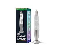 I-TOTAL® - Lampe à lave LED avec résistance chauffe cire, sans ampoule (CHANGE COULEURS RGB, BASE ARGENT)