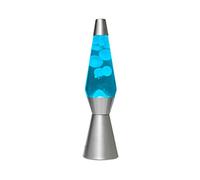 Itotal – Lampe à lave Magma & Glitter 36 cm – Socle argenté, liquide bleu, cire blanche