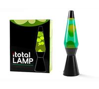 itotal Lampe à lave Spaceship – Effet bulles hypnotisant, base noire (liquide vert, cire jaune)