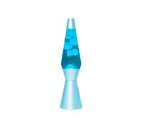 I-TOTAL® - Lampe à Lave Spaceship - Effet Bulles Hypnotisant, Design Rétro et Moderne, Lampe Décorative Colorée avec Cire en Mouvement (Base Bleue Liquid Bleu Cire Blanche)