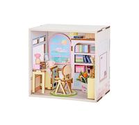 I-TOTAL ® - Mini House DIY Kit de Montage 3D, Maison Miniature à Construire, Nook Book Créatif, Dream Rooms Pastel, Décoration pour Bureau et Bibliothèque, Idée Cadeau (Relaxing Time)