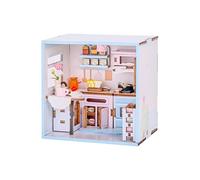 I-TOTAL ® - Mini House DIY Kit de Montage 3D, Maison Miniature à Construire, Nook Book Créatif, Dream Rooms Pastel, Décoration pour Bureau et Bibliothèque, Idée Cadeau (Delicious Time)