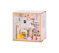 I-TOTAL ® - Mini House DIY Kit de Montage 3D, Maison Miniature à Construire, Nook Book Créatif, Dream Rooms Pastel, Décoration pour Bureau et Bibliothèque, Idée Cadeau (Happy Pet Time)