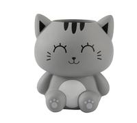 I-TOTAL - Porte-Stylo 3D - Organisateur de Bureau Style Kawaii pour Stylos et Accessoires, Idée Cadeau (GREY CAT)