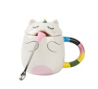 I-TOTAL® - Tasse à café et à thé unique, cuillère avec design de langue amusante, cadeau parfait pour les enfants et les adultes 400 ml (UNICORN)