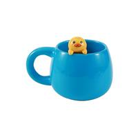 I-TOTAL® - Tasse en céramique avec animal en céramique sur le bord, tasse à thé ou café (DUCK)