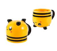 I-TOTAL - Tasse en céramique Chunky, tasse à thé ou café 410 ml (BEE)