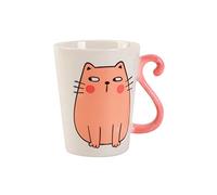 I-TOTAL® - Tasse en céramique forme de chat, tasse à thé et café, 11,5 x 10 x 8,5 cm (chatte rose)