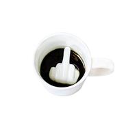 I-TOTAL® - Tasse en céramique thé/café avec dessins 3D intérieurs 9 x 8,5 x 9 cm (MIDDLE FINGER) 300 ml