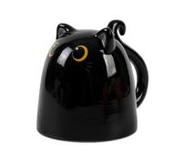 I-TOTAL® - Tasse en céramique Up & Down, tasse réversible (BLACK CAT) 300 ml