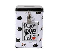 I-TOTAL® - Tirelire drôle avec Cadenas et clés/Porte-Monnaie en métal avec Fermeture (Cat)