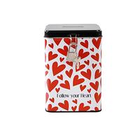 I-TOTAL® - Tirelire drôle avec Cadenas et clés/Porte-Monnaie en métal avec Fermeture (Follow Your Heart)