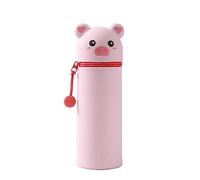 I-TOTAL® Trousse en silicone souple pour l'école extensible forme profilée (Pig)