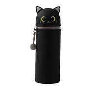 I-TOTAL® - Trousse en Silicone Souple pour l'École, Extensible avec Forme Profilée (Black Cat)