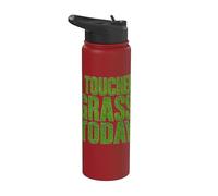 I Touched Grass Today Funny Gaming Meme Humour Stainless Steel Insulated Water Bottle