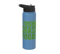 I Touched Grass Today Funny Gaming Meme Humour Stainless Steel Insulated Water Bottle